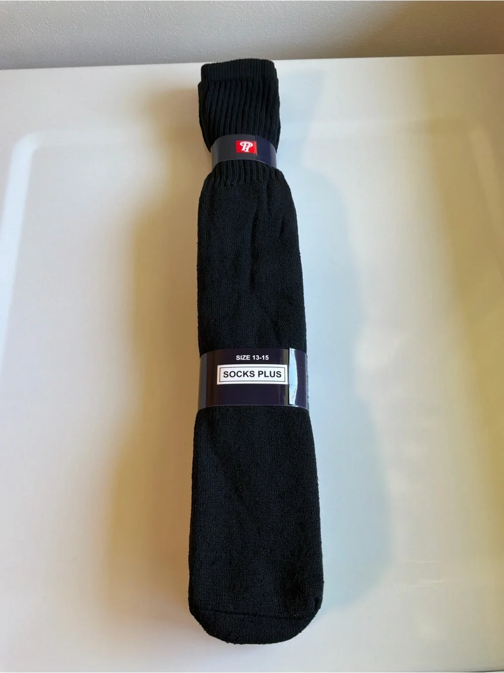 SOCKS PLUS Men’s Big + Tall Black Size 13-15 Casual Tube Socks 4 Pair